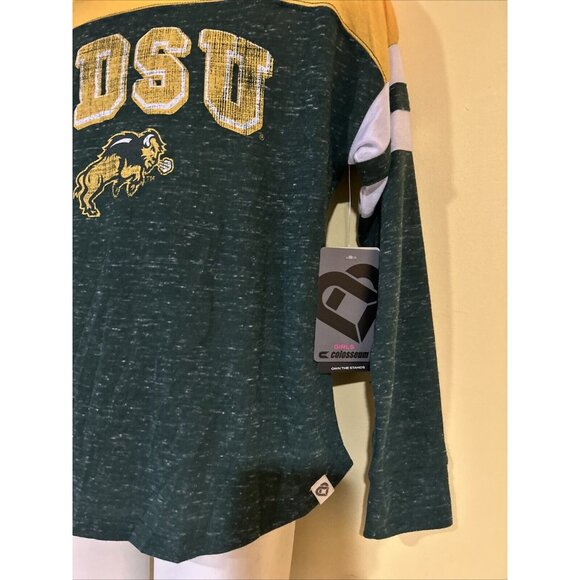 PRIVATE LISTING - NEW NDSU North Dakota Bison Green Hooded LS T-Shirt Girl's M - Picture 3 of 5